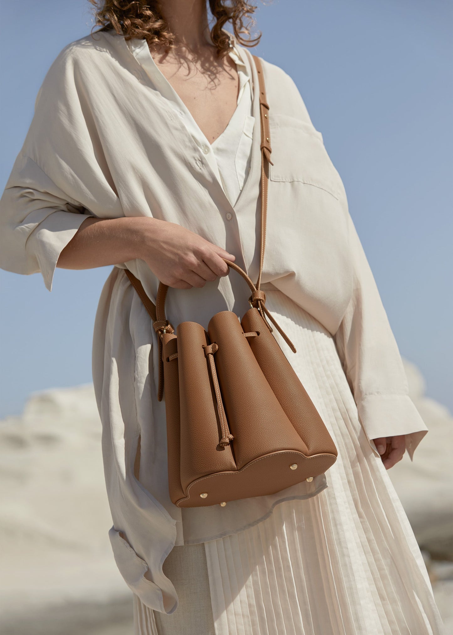 Numéro Huit - Camel Genarbtes Leder