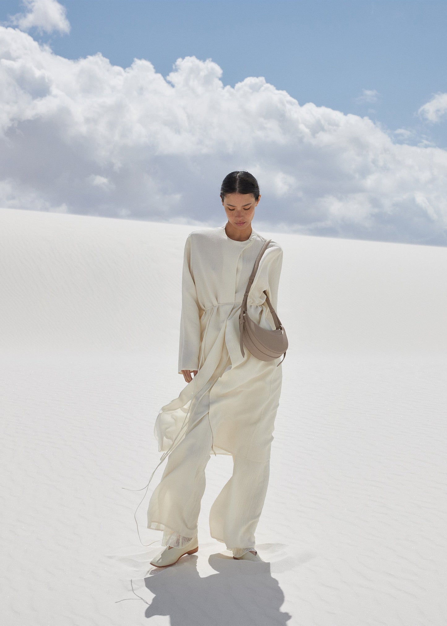 Numéro Dix - Taupe Genarbtes Leder