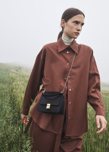 Numéro Sept Mini - Schwarz Genarbtes Leder