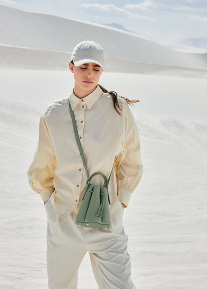 Numéro Huit Mini - Salbei Genarbtes Leder