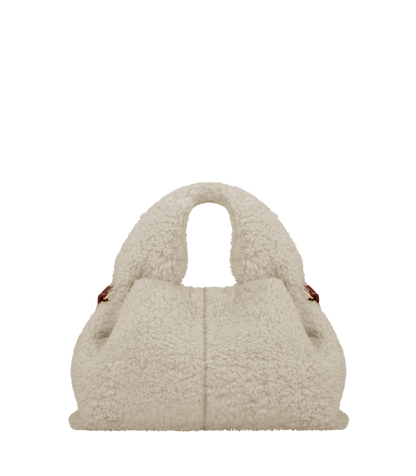Numéro Neuf Mini -  Flauschige Stricktasche Ecru